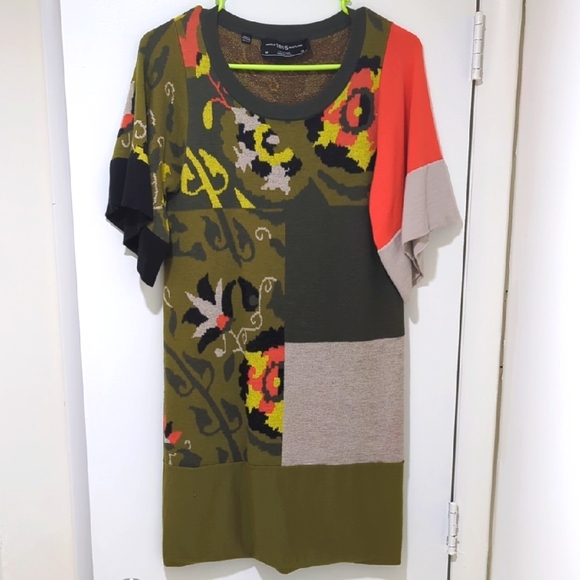 Pringle of Scotland Dresses & Skirts - Pringle of Scotland 1815 Merino Wool Knit Sweater Dress Women's M Artsy Abstract